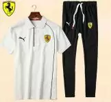 ferrari ensemble pantalon de sport sweat-shirt jogging black white